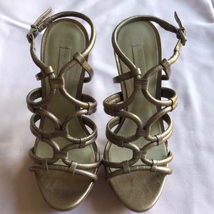 BCBGMAXZARIA Gold Heels